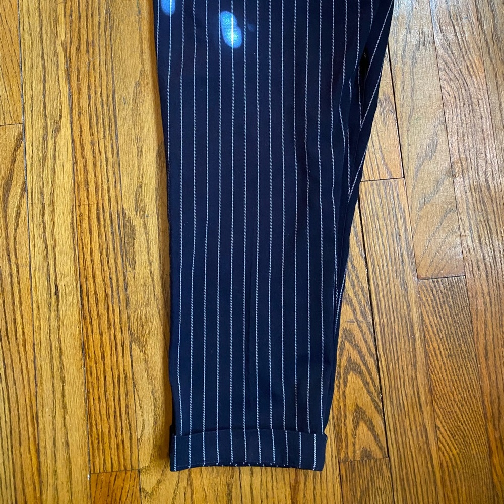 Forever 21 Male Pants Pinstriped Slim Fit Tapered